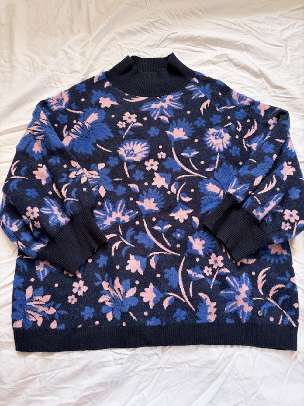 Ted Baker London Claudan Floral Jacquard Sweater in Navy